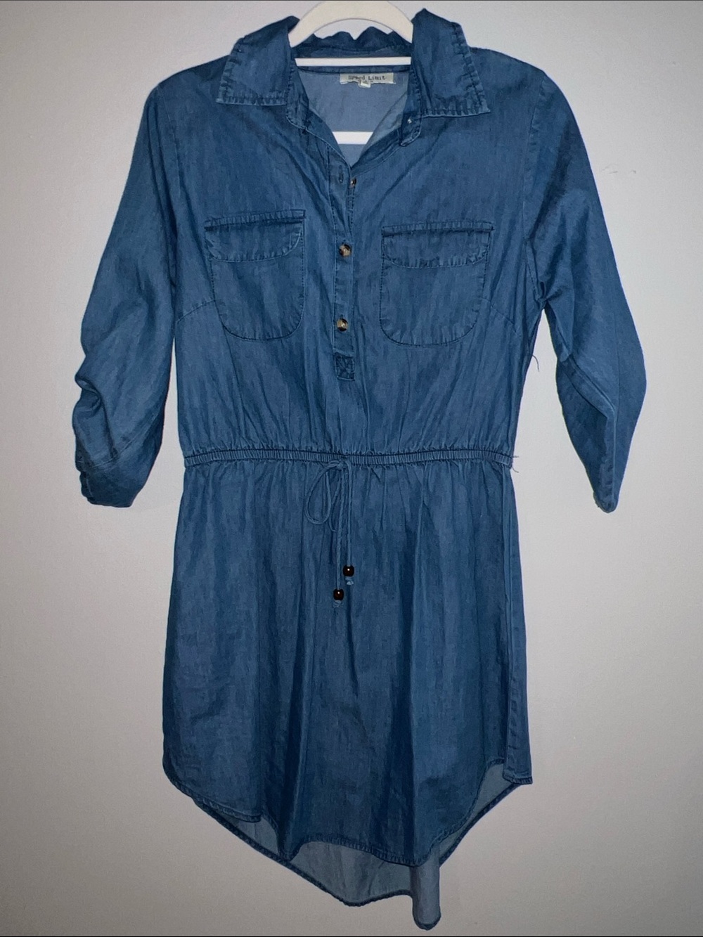 Speed Limit MPH Casual Blue Denim Mini Dress SIZE L